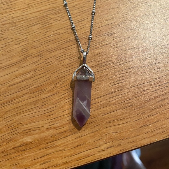 Real Amethyst Pendant Necklace - Picture 1 of 3